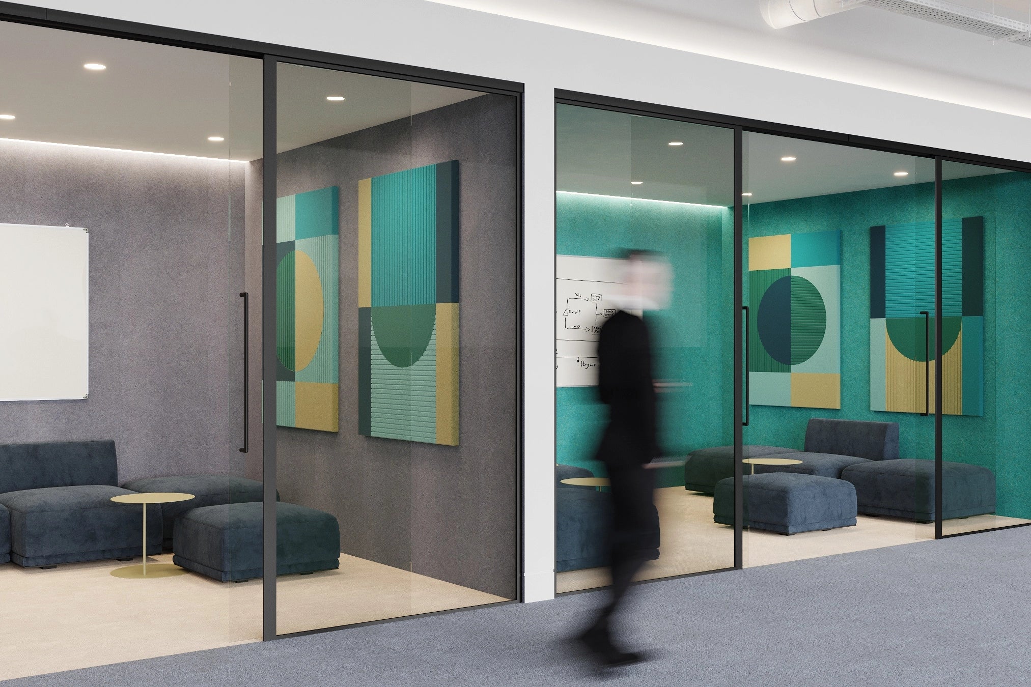 Acoustic Wall Art Panels RING 5 in office interior Decormania eu